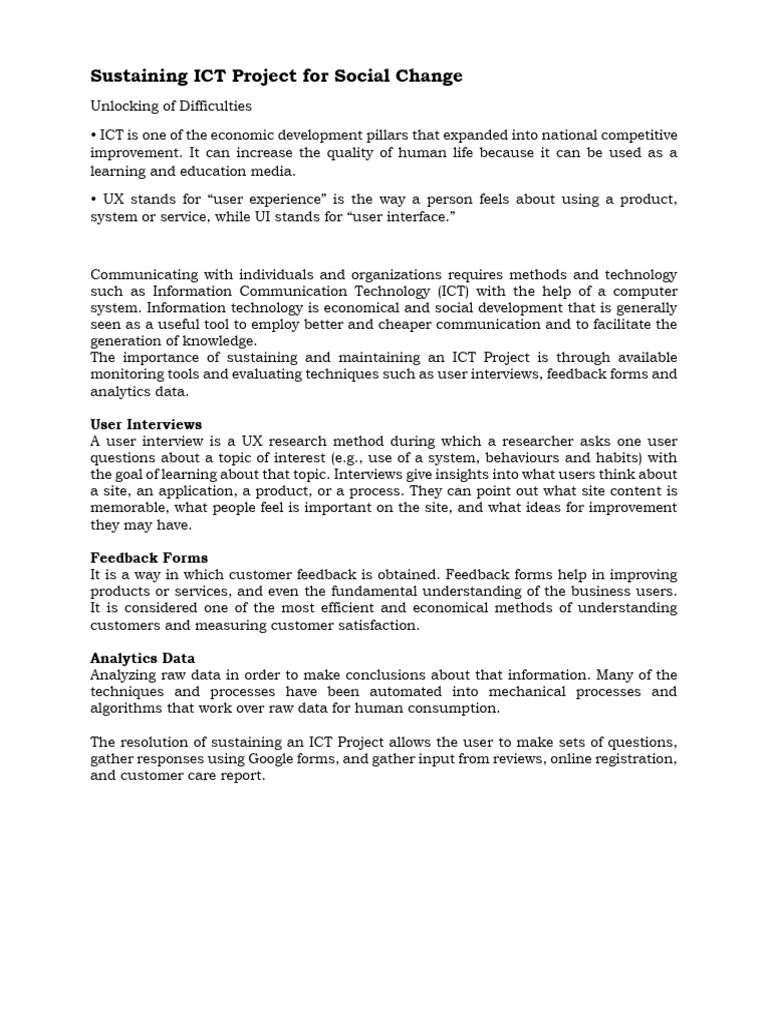 Sustaining ICT Projects for Social Change | PDF | World Wide Web ...