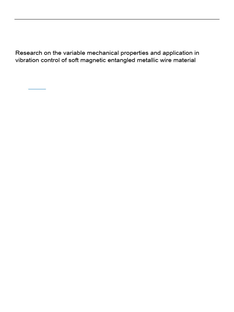 Research On The Variable Mechanical Properties and Application in ...