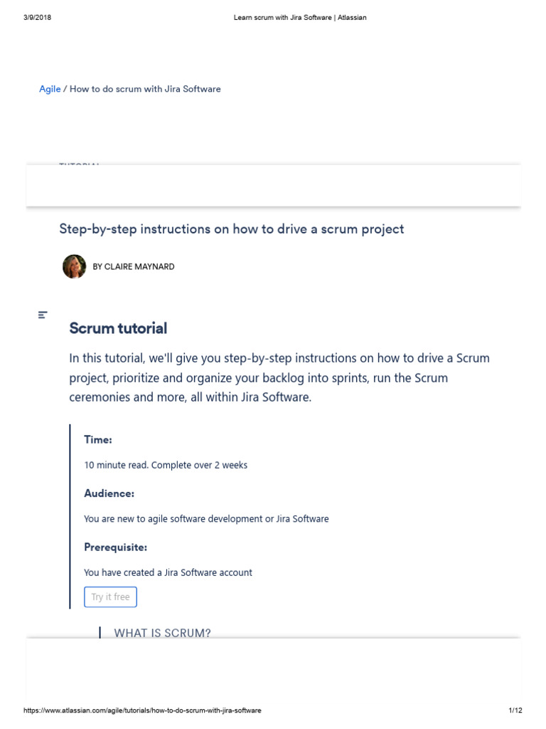 Learn Scrum With Jira Software - Atlassian | PDF | Scrum (Software ...