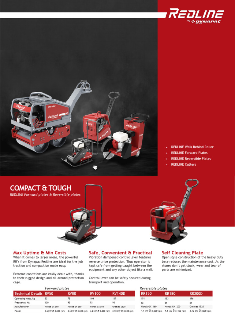 REDLINE Compaction Equipment Overview | PDF