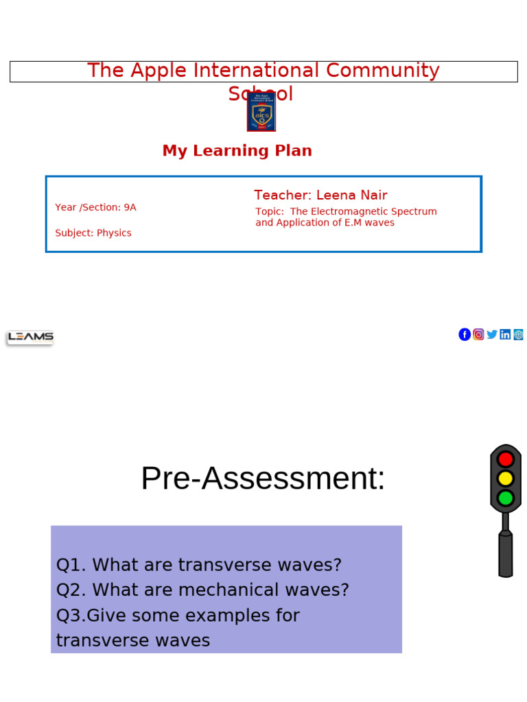 Electromagnetic Spectrum Learning Plan | PDF | Electromagnetic ...