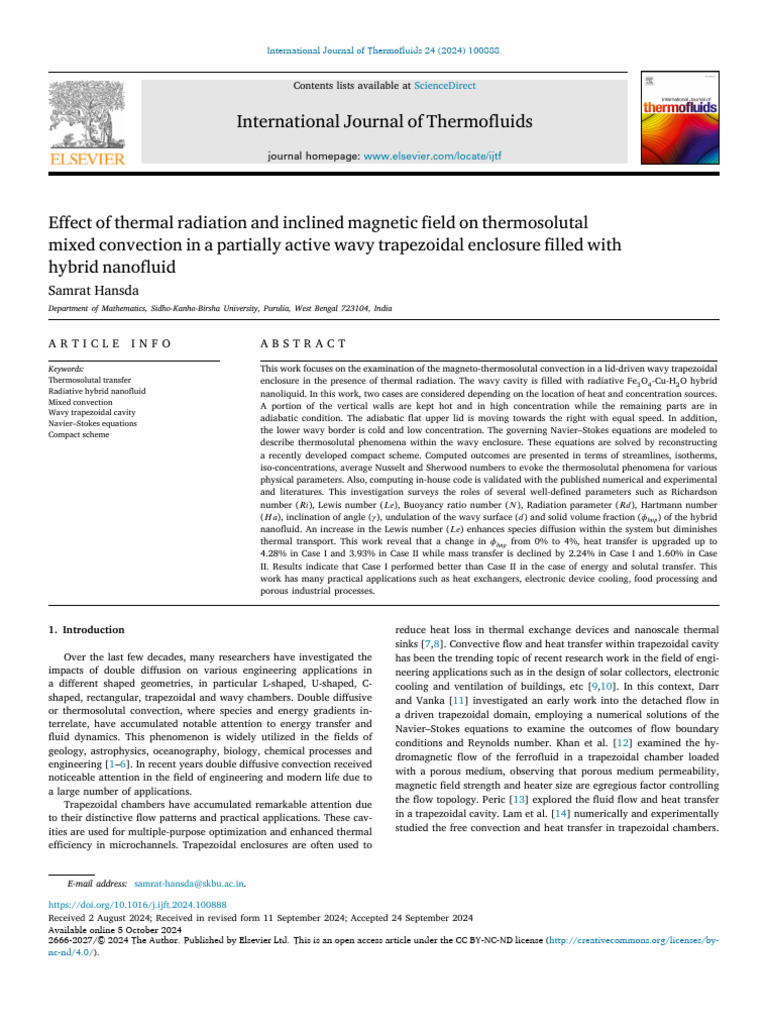 Effect of Thermal Radiation and Inclined Magnetic Field On 2024 ...