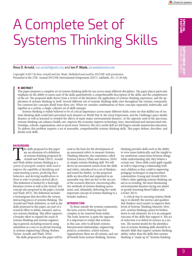 INSIGHT - 2017 - Arnold - A COMPLETE SET OF SYSTEMS THINKING SKILLS ...