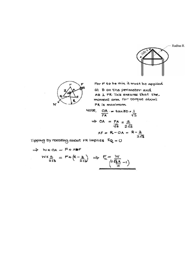 Minimum Force to Tip Glass Table | PDF