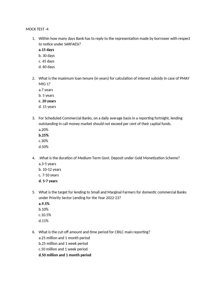 Banking Exam Practice Questions | PDF | Reserve Bank Of India | Banks