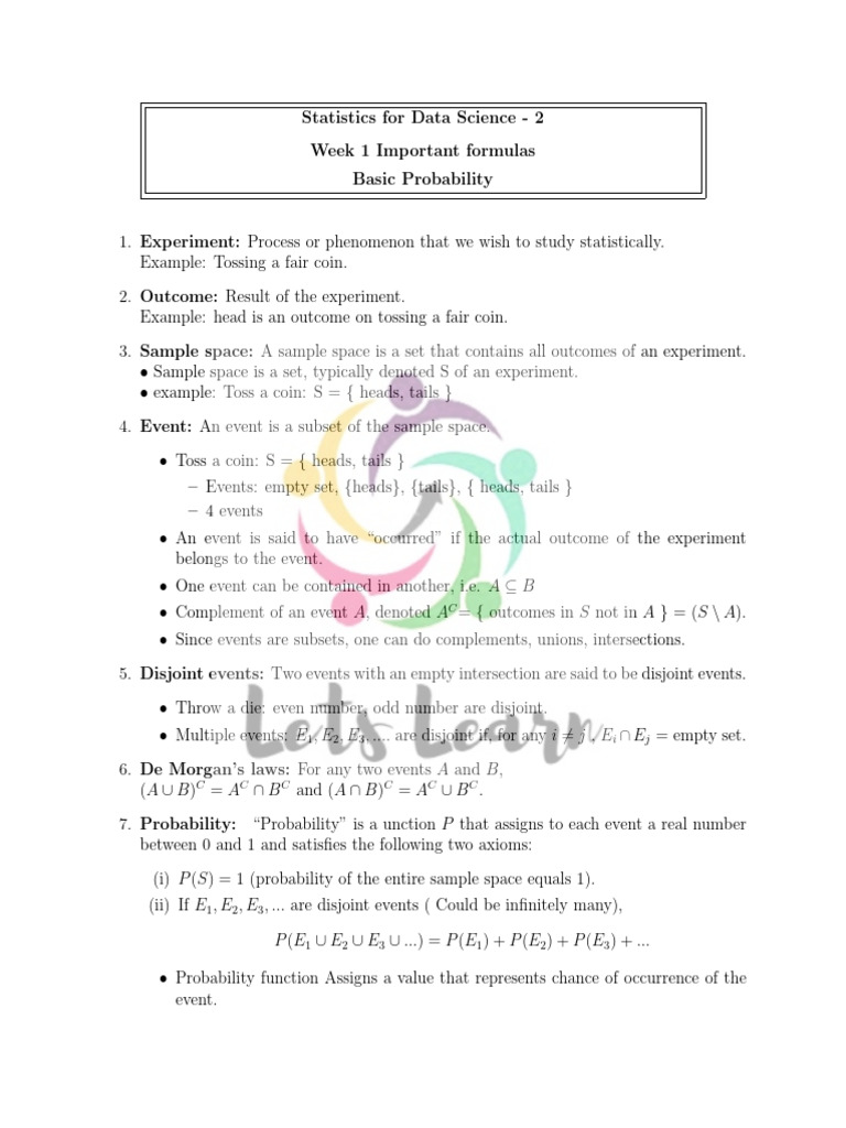 WEEK - 01 to 12 NOTES | PDF | Variance | Standard Deviation