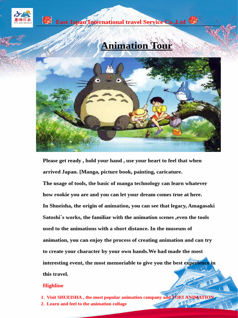 Japan Animation Tour Itinerary Guide | PDF | Tokyo