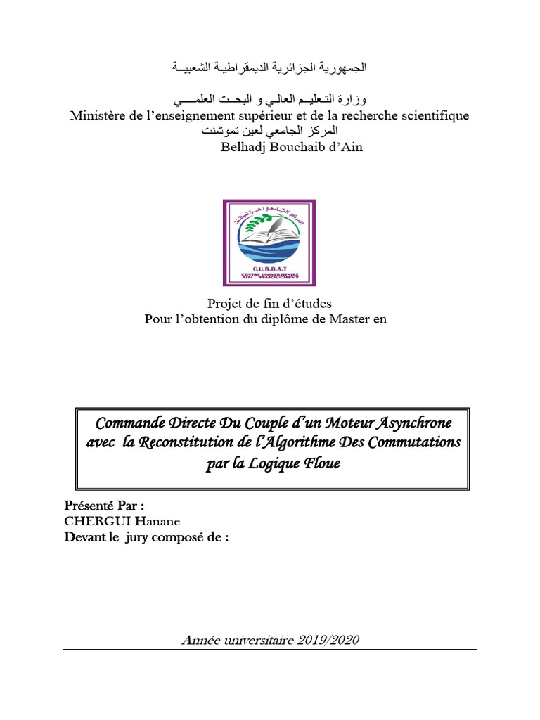 Commande Directe du Couple d'un Moteur Asynchrone | PDF | Inducteur ...