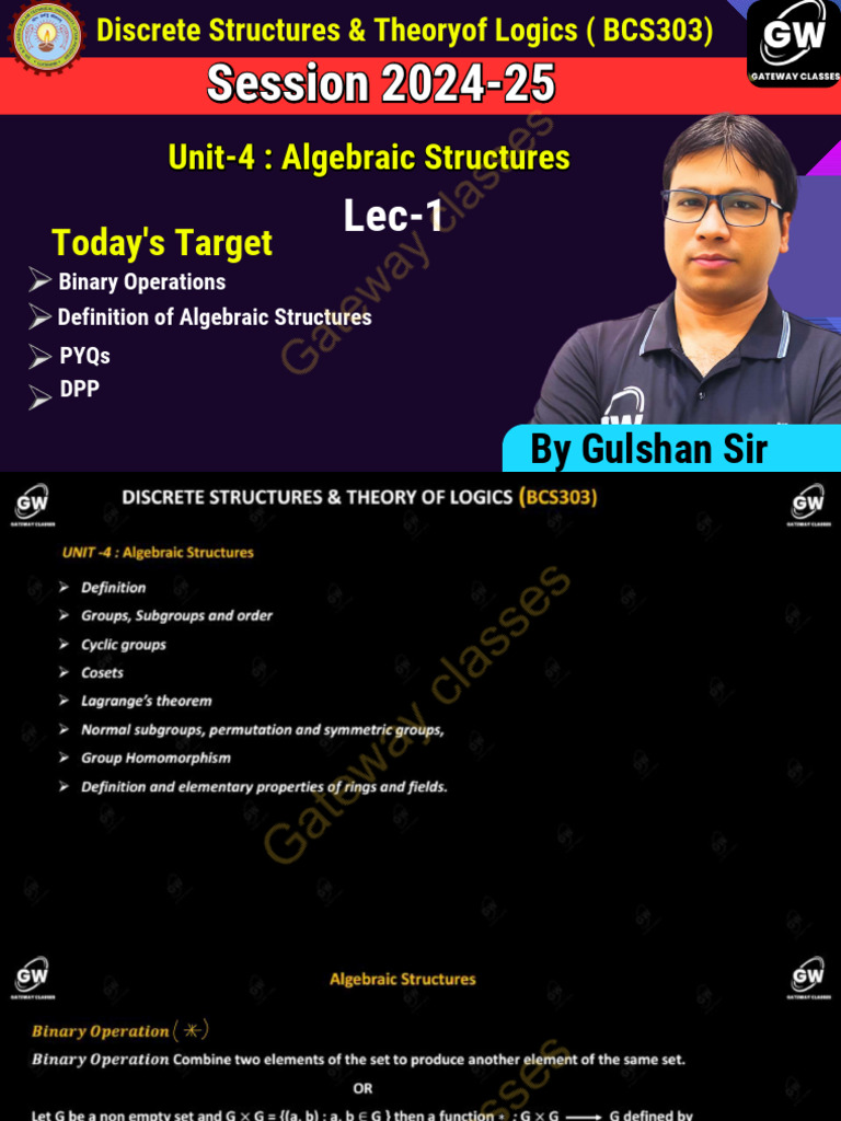 Session 2024-25 | PDF | Group (Mathematics) | Mathematical Structures