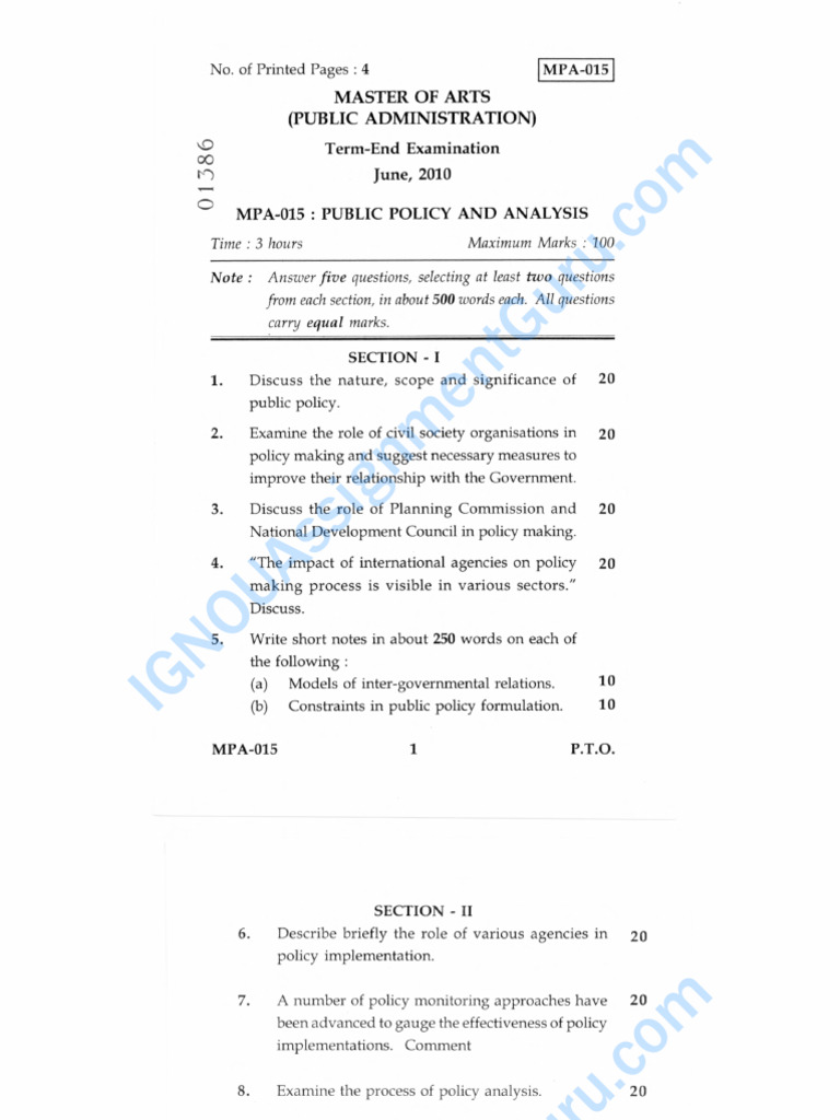 MPA 015 June2010 June2023 | PDF | Economies | Policy