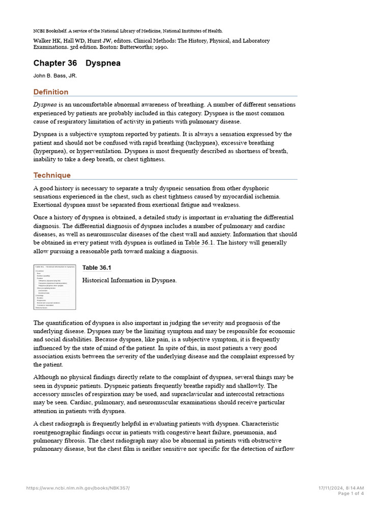 Understanding Dyspnea: Causes and Evaluation | PDF | Lung | Cough
