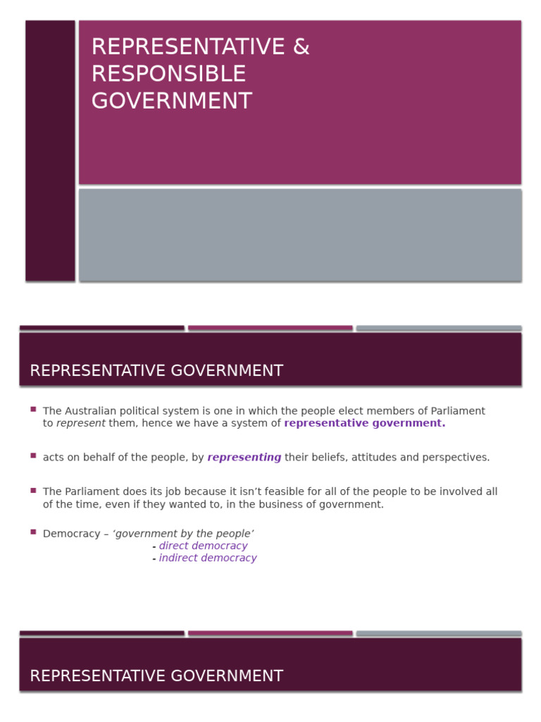 Representative & Responsible Government | PDF | States And Territories ...