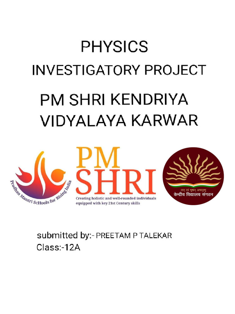 Investigatory Project Physics | PDF