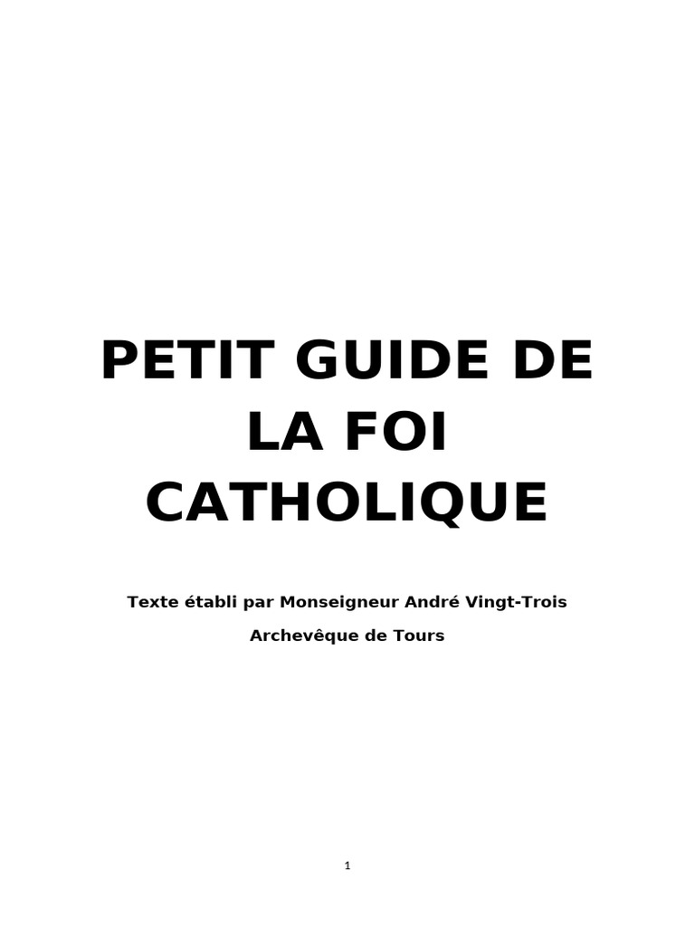 Petit Guide de la Foi Catholique | PDF | Résurrection de Jésus | Église ...