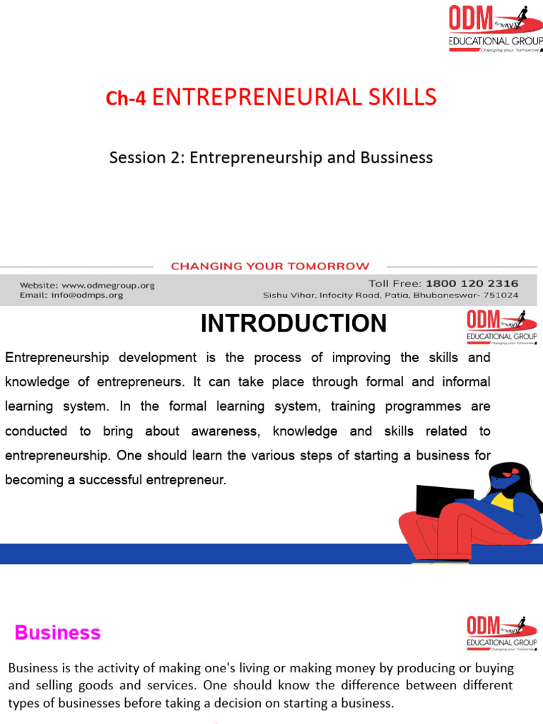 Entrepreneurial Skills And Business Types Pdf Entrepreneurship Sales