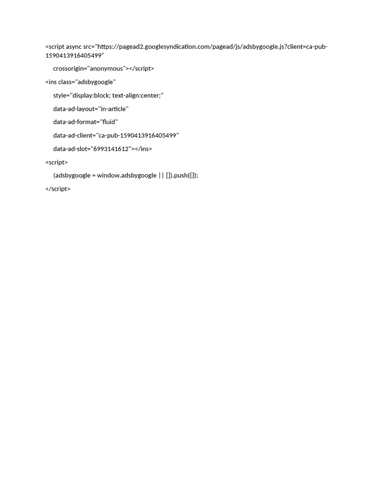 Google AdSense Script Guide | PDF