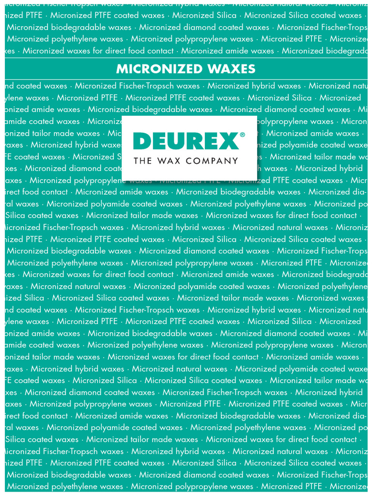 Micronized Waxes Overview and Types | PDF | Wax | Amorphous Solid