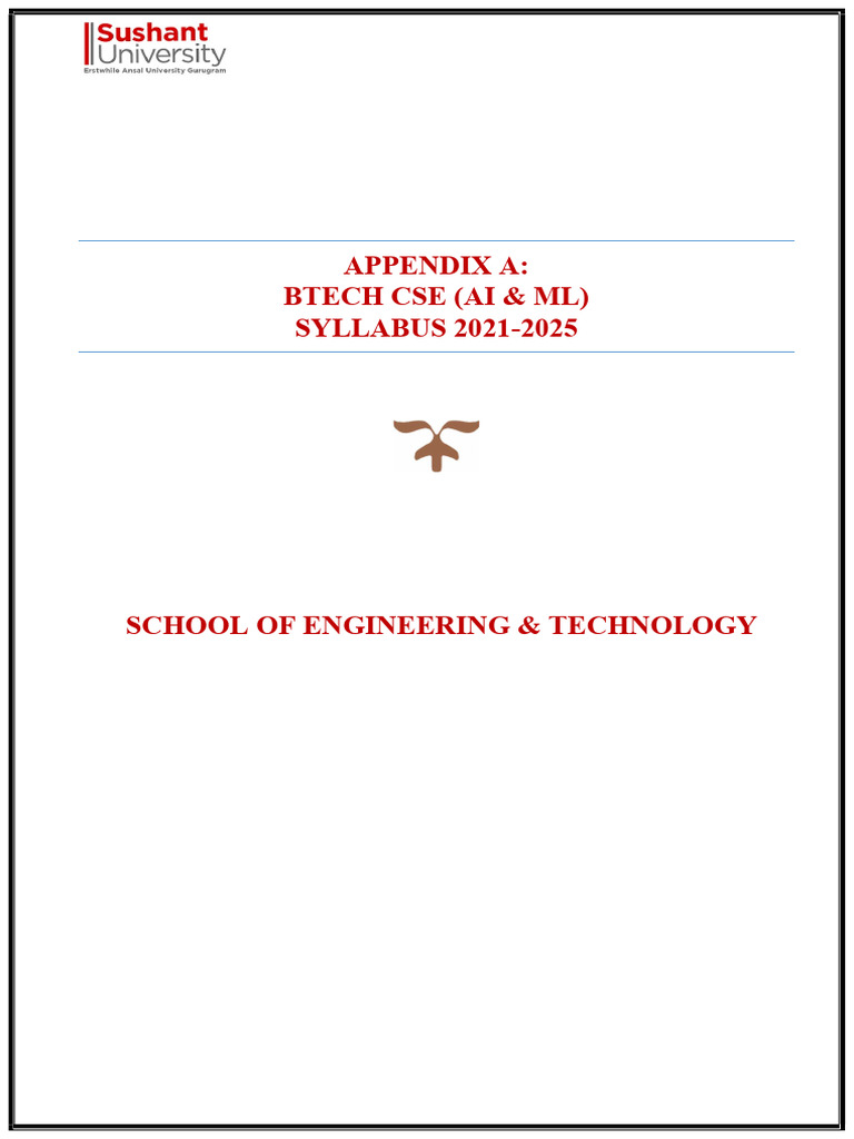 AppendixA-BTech-CSE-AI and ML 2021-25 | PDF | Integral | Matrix ...
