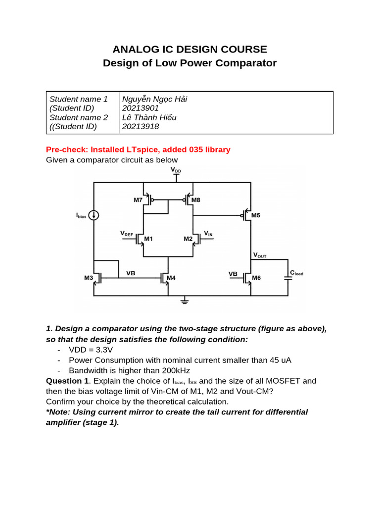 Low Power Comparator Design Guide | PDF