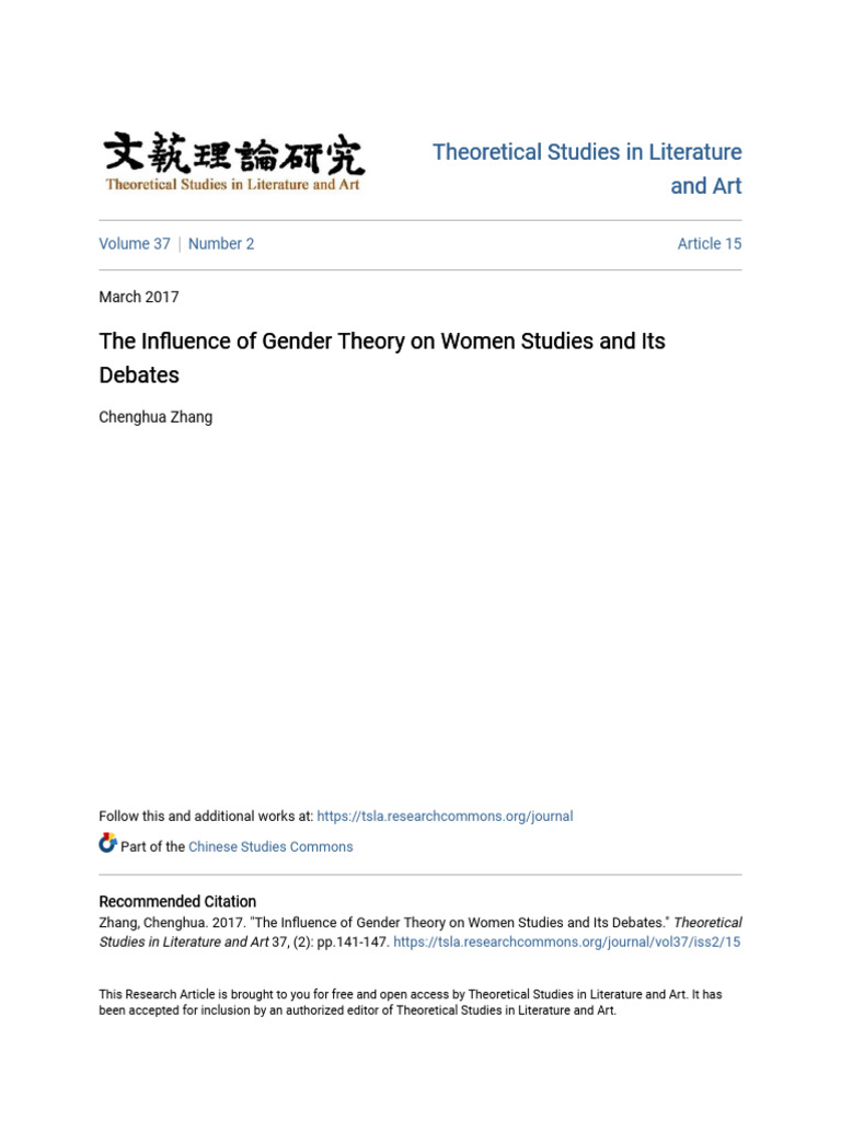 The Influence of Gender Theory On Women Studies and Its Debates | PDF