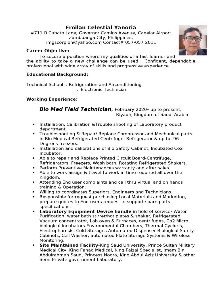 Bio Med CV | PDF | Refrigerator