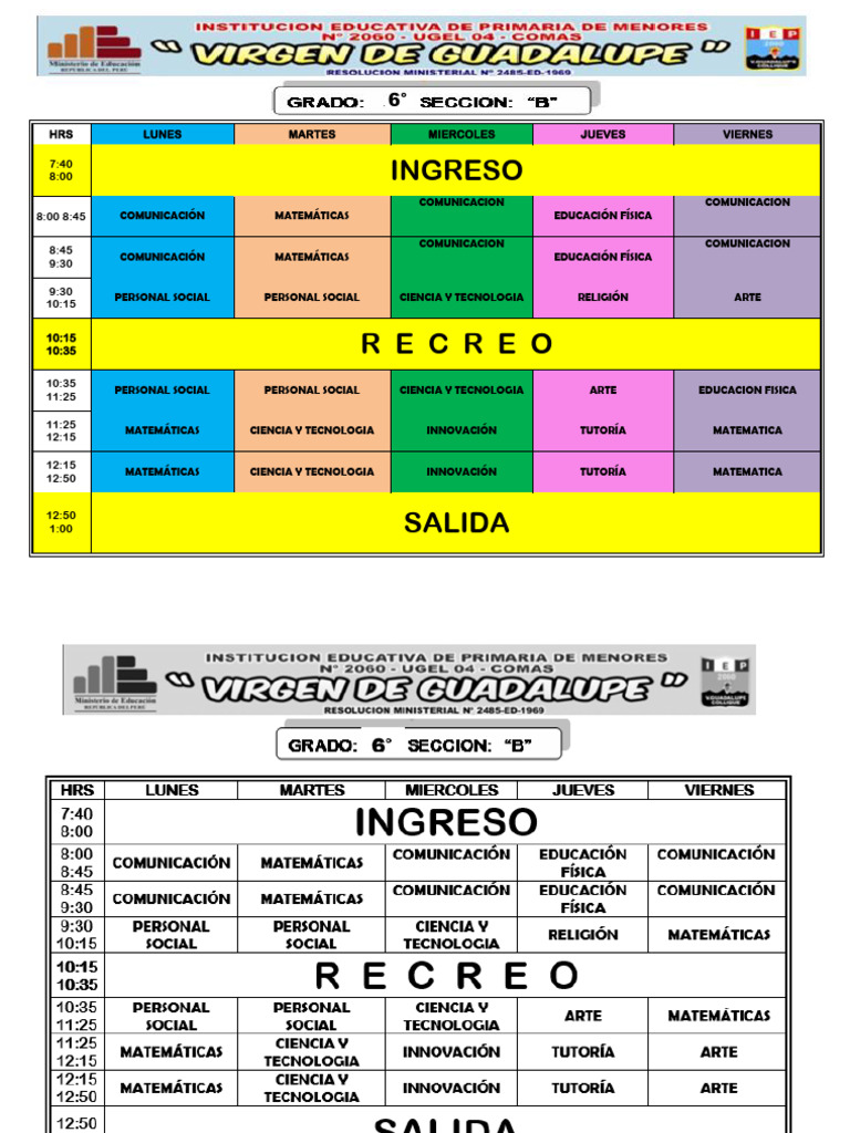 Horario Clases 2024 | PDF