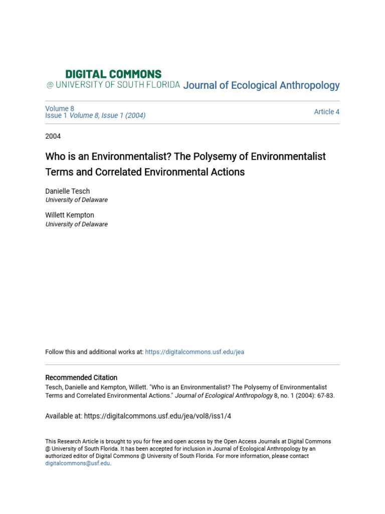 Understanding Environmentalist Identities | PDF | Environmentalism ...