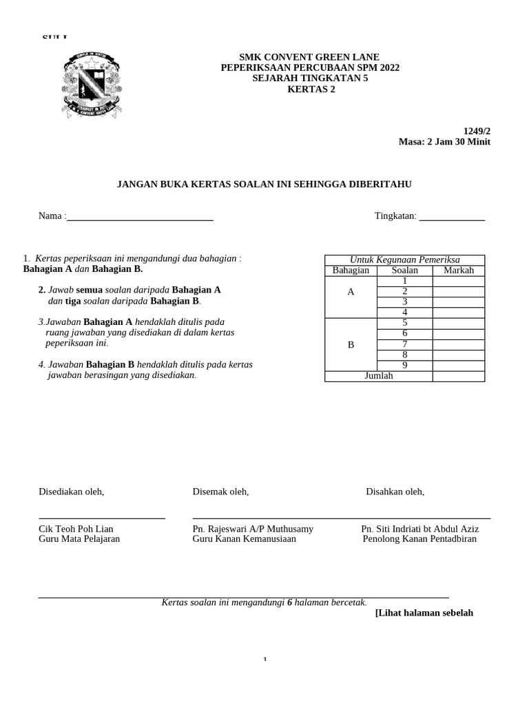 Pep Percubaan SPM 2022 | PDF