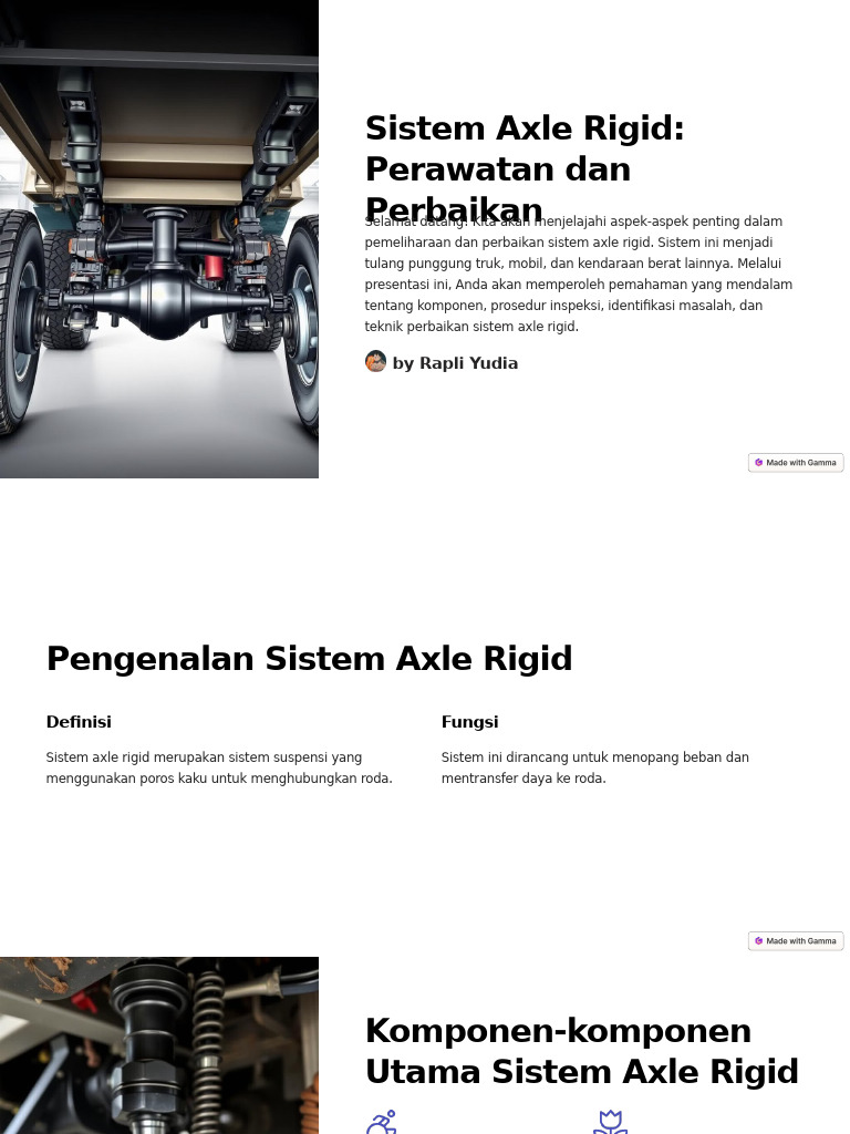 Sistem Axle Rigid Perawatan Dan Perbaikan | PDF