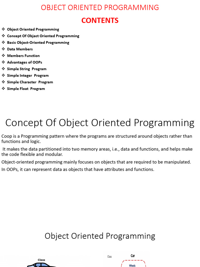 Object Oriented Programming | PDF | Object Oriented Programming ...