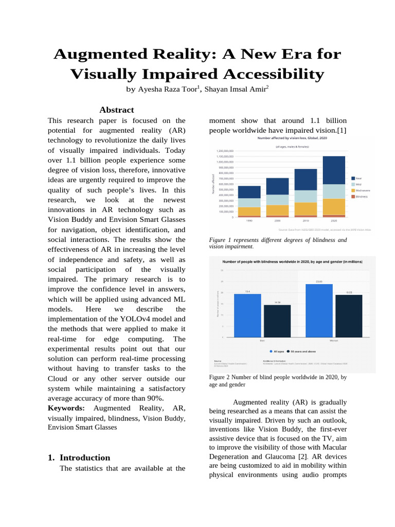 Augmented Reality A New Era For Visually Impaired | PDF | Augmented ...
