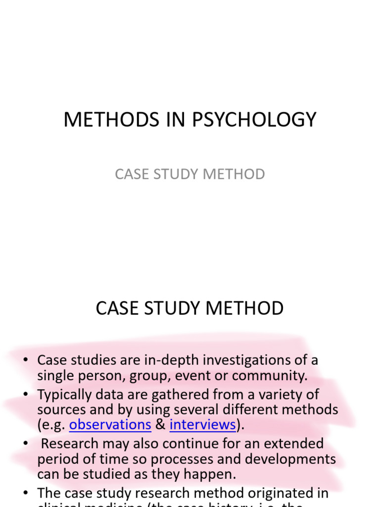 Methodsinpsychology Casestudy | PDF | Sigmund Freud | Qualitative Research