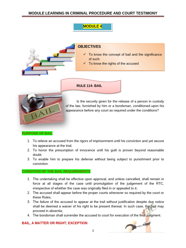 M4 Crim Pro Pdf Bail Witness