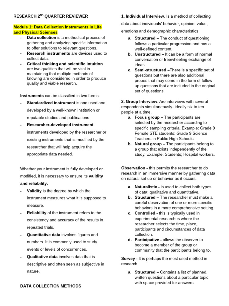 Data Collection Methods in Research | PDF | Data | Robot