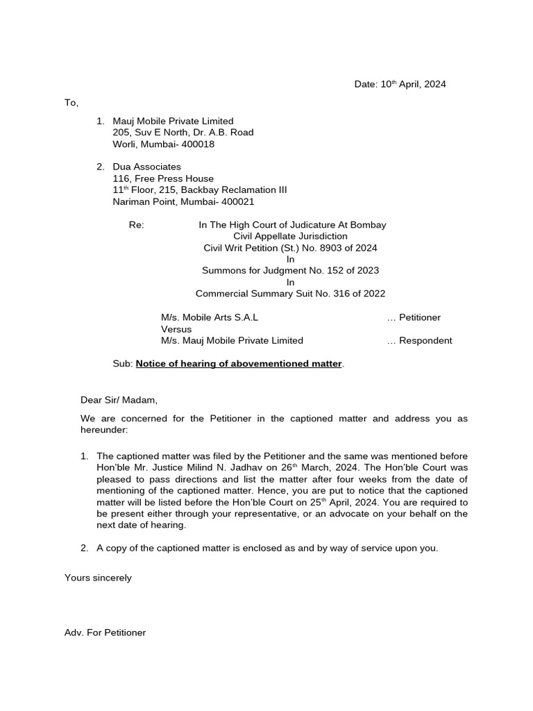 Service Letter | PDF