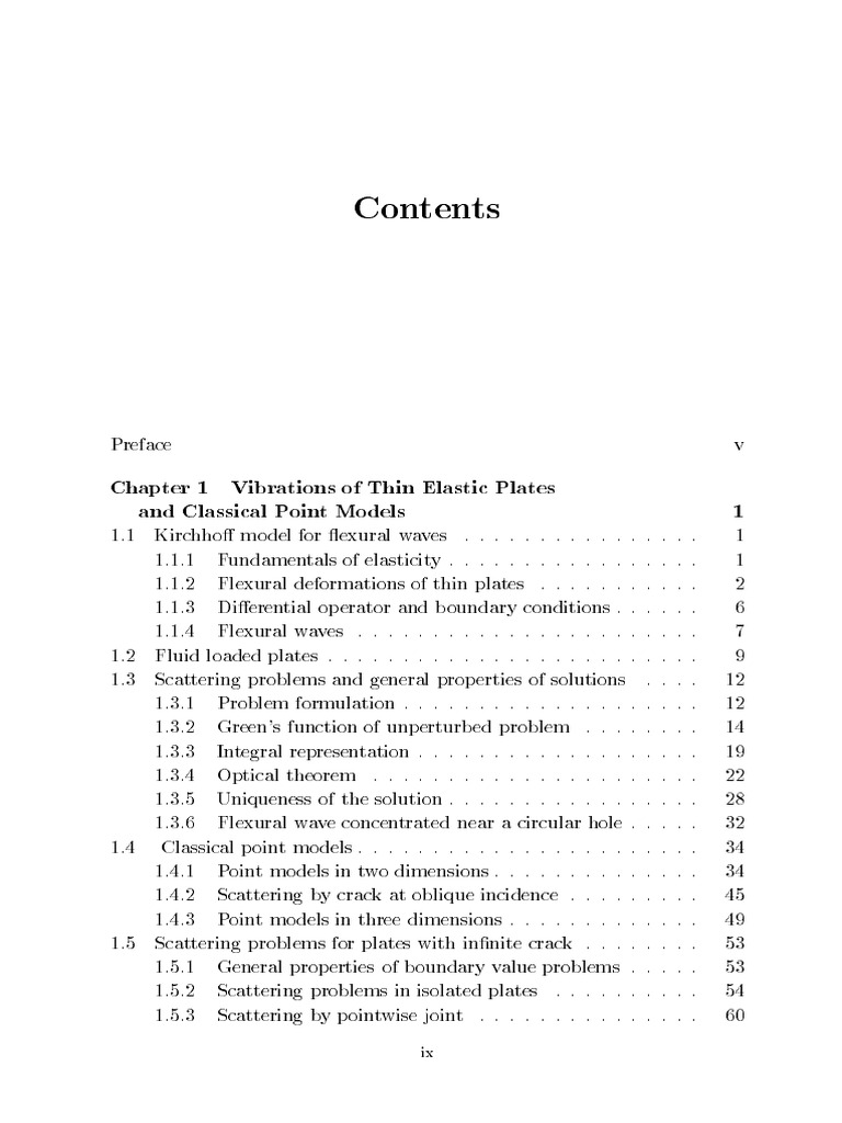 Chapter 1 Vibrations of Thin Elastic Plates and Classical Point Models ...