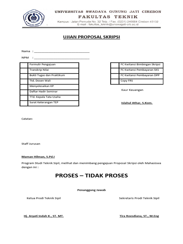 Panduan Pengajuan Proposal Skripsi | PDF