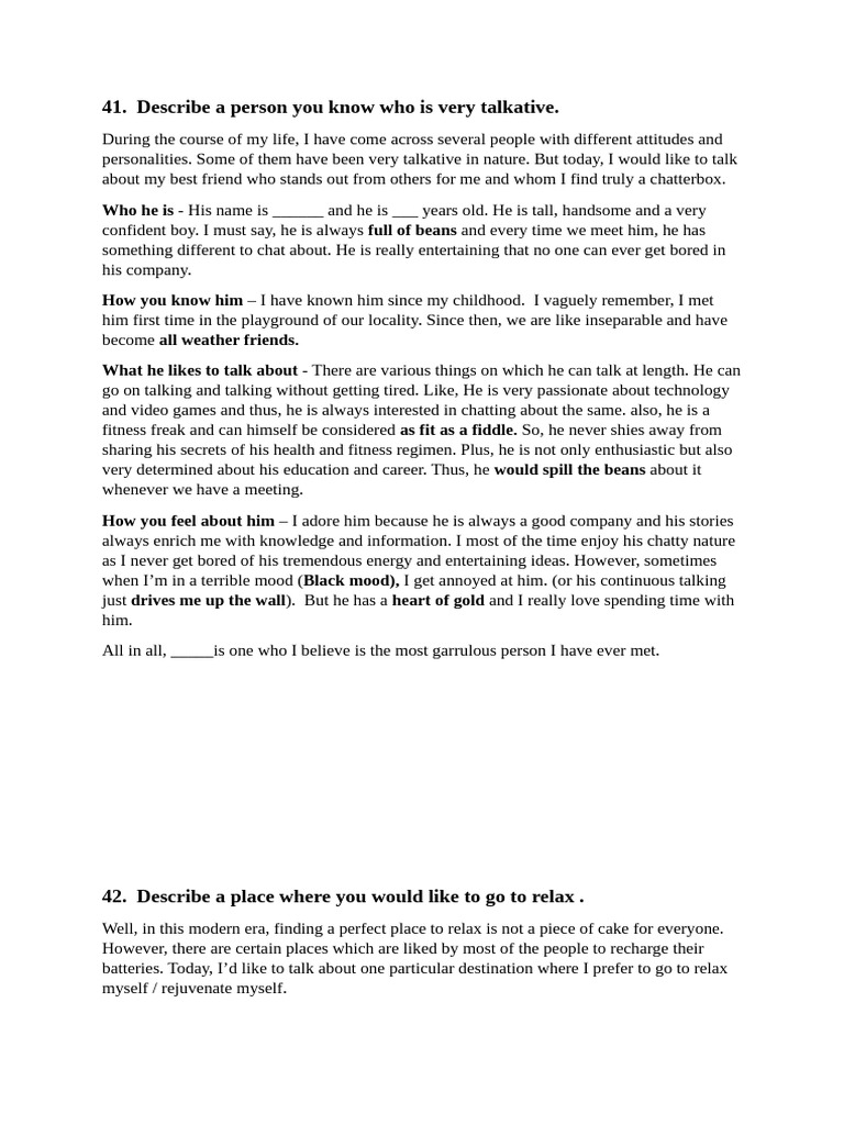 Talkative Person | PDF
