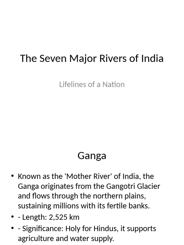 Seven Major Rivers of India | PDF