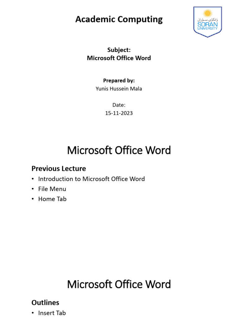 Lecture 5word | PDF | Microsoft Word | Page Layout