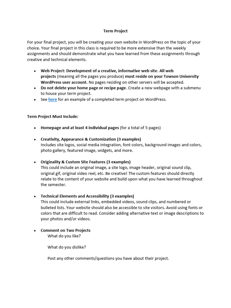 Term Project(1) (1) | PDF | Menu | Websites