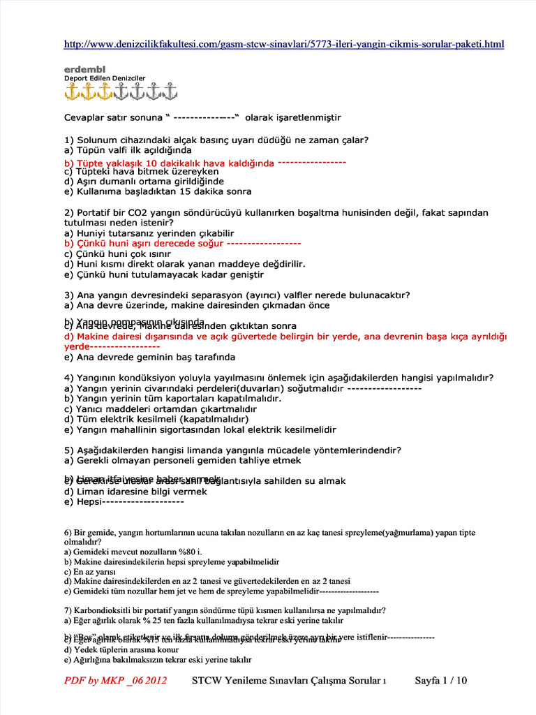 Ileri Yangın Gasm Çıkmış Sorular 71 Soru | PDF