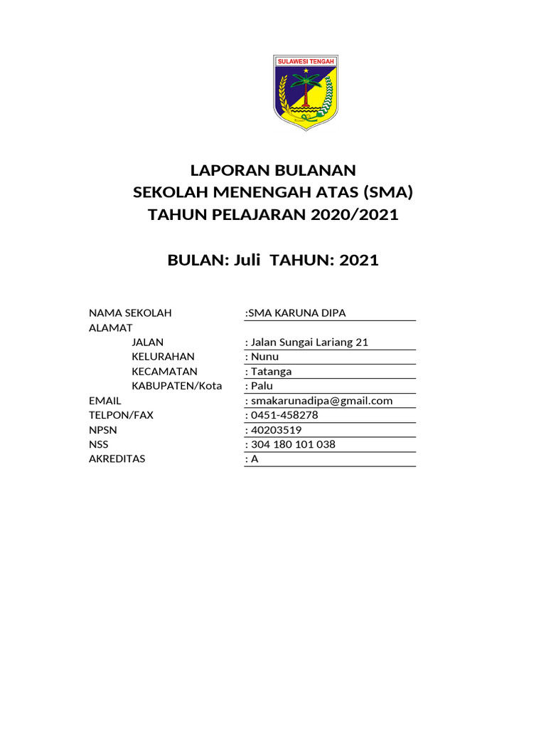 Lap Bul BLN Juli | PDF