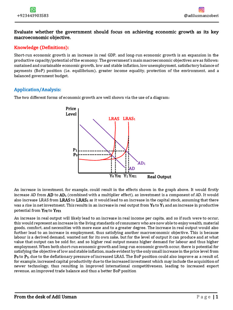 2) Economic Growth As Macro Objective | PDF | Economic Growth ...