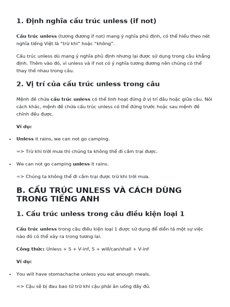 cấu trúc unless | PDF