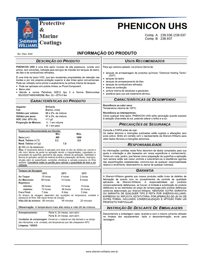 Tinta Epóxi Phenicon UHS para Tanques | PDF | Tinta | Epóxi
