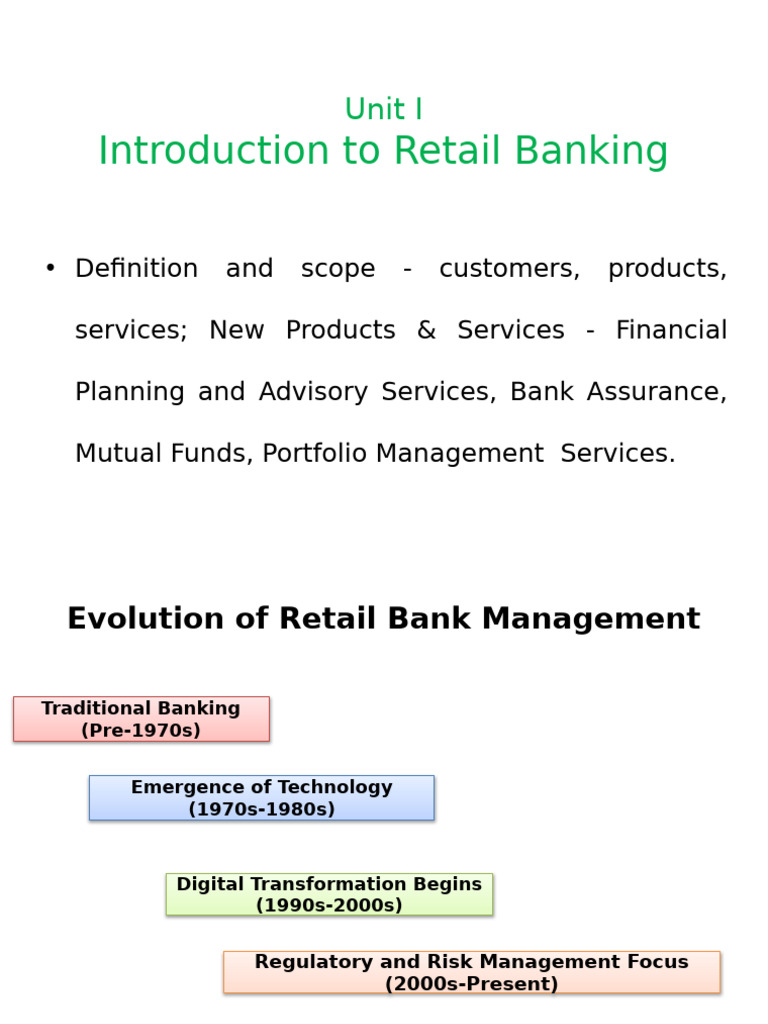 Overview of Retail Banking Services | PDF | Banks | Financial Adviser