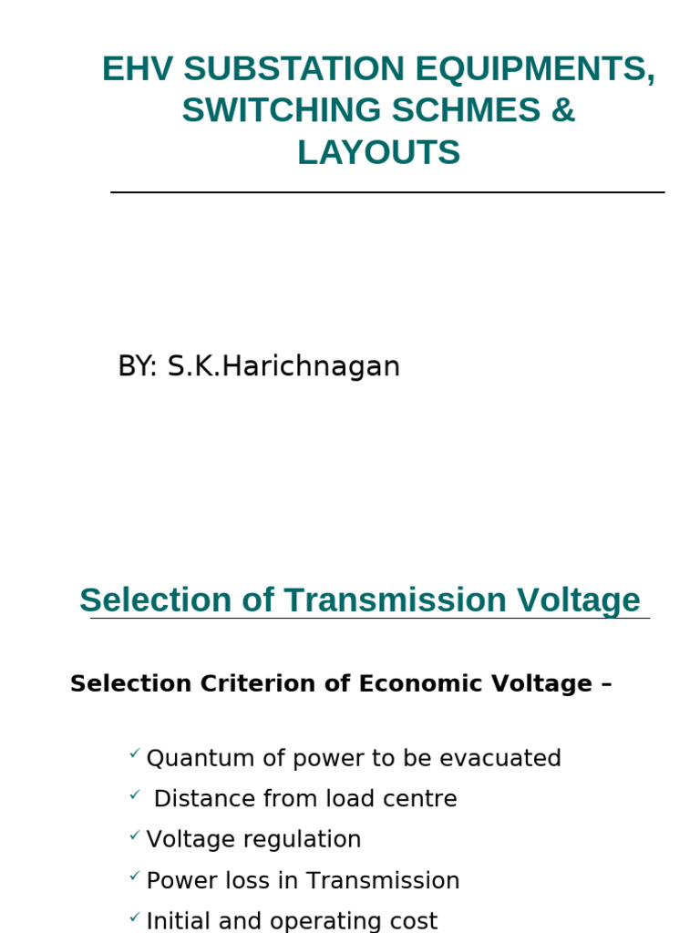 EHV Substation Equipment and Layout Guide | PDF | Electrical Substation ...