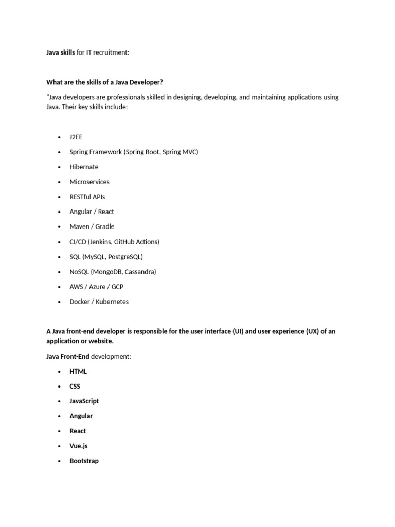 Skills IT recruitment | PDF | Cloud Computing | Software Engineering
