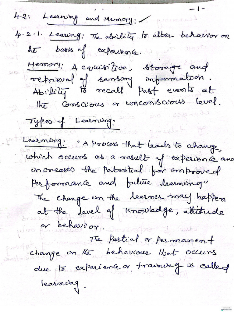 Learning And Memory Pdf